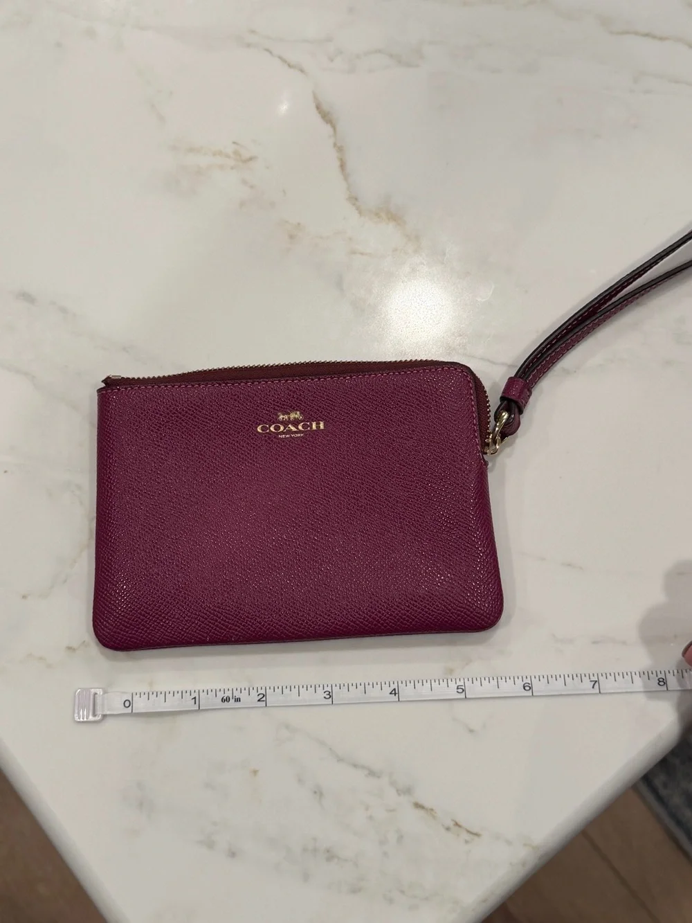 Coach Plum Zip Wristlet Card Case